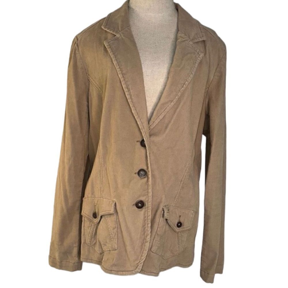 Levi Strauss Signature Womens XL Vintage 90's Khaki Corduroy Shacket Blazer